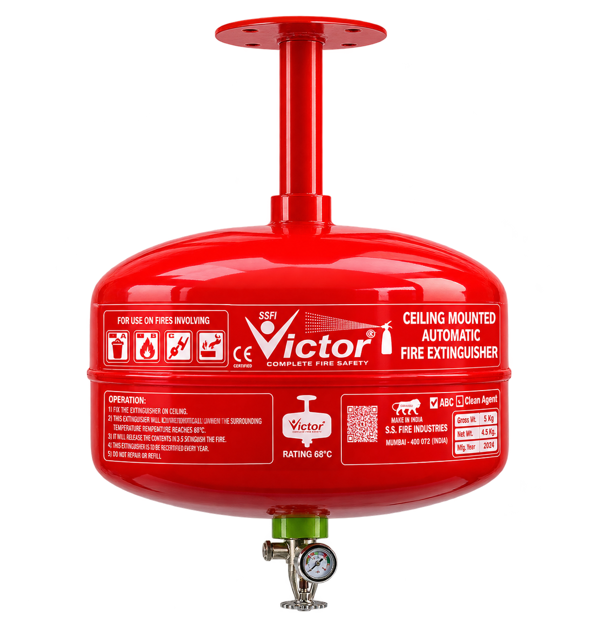 Ceiling Mounted Automatic Fire Extinguisher – ABC / Clean Agent